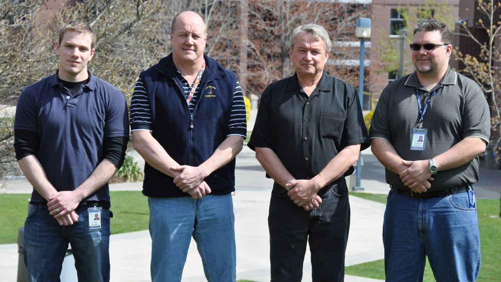 New Security Communications Coordinators (from left to right): Troy Campbell, Marty Schneider, Bill Petrie and Brad Haberstock.
