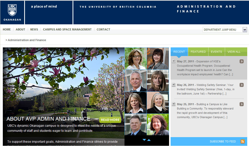 Administration and Finance website