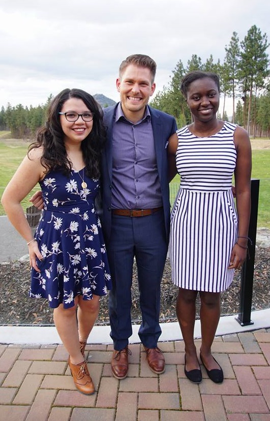 Philipp Reichert (middle) with 2015 Jumpstart Coordinators Alejandra Garcia (left) and Mirabelle Arodi (right).