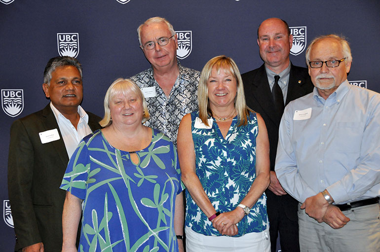 Faculty and staff recognized at this year's Long Service Awards included (from left): Dixon Sookraj, Rose Cresswell, Robert Lalonde, Blythe Nilson , Mike Gesi and Robert Campbell.