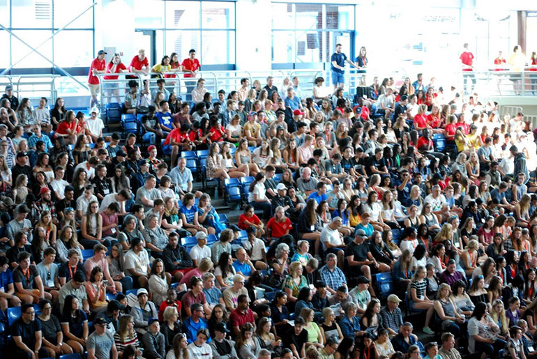 The UBC Okanagan gym was packed during Saturday’s opening plenary.