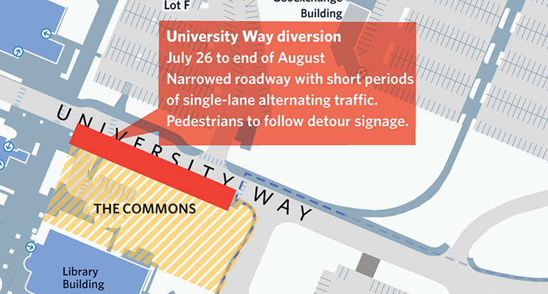 July 26: University Way diversion in effect