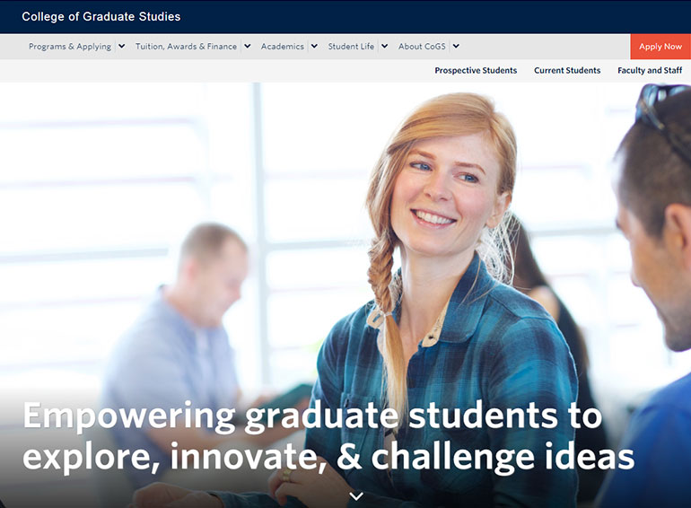Screenshot of the new gradstudies.ok.ubc.ca.