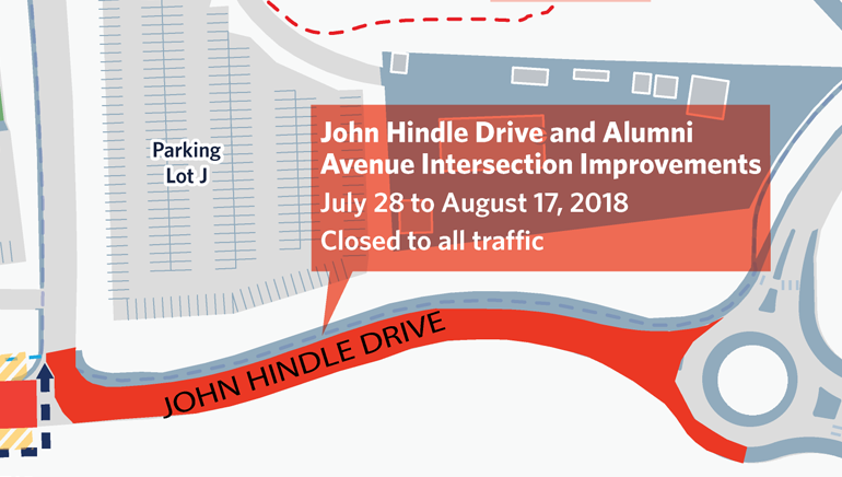 July 28: John Hindle Drive closure in effect