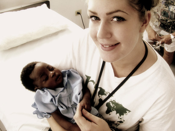 Fallon Smith in a hospital obstetrics room in Haiti last September. The nursing student at UBC's Okanagan campus will return to Haiti next month and hopes to raise $10,000 for families left homeless by last January's devastating earthquake.