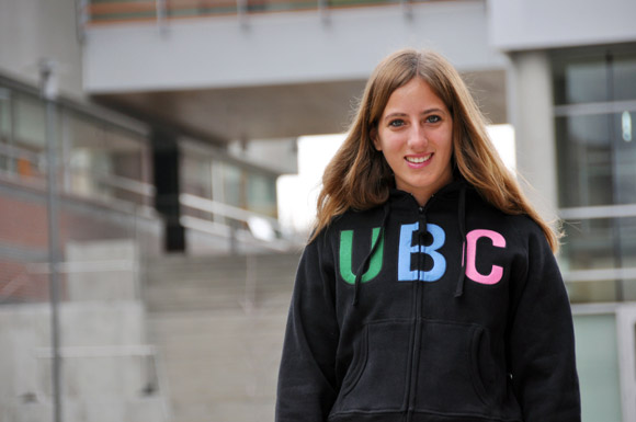 Sabrina Tikhomiroff, a second-year Bachelor of Management student from Brazil, says she loves her on-campus job as a mentor to first-year students at UBC's Okanagan campus.