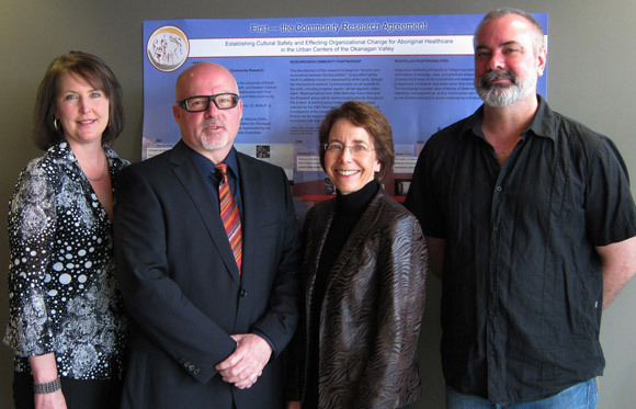 UBC cultural safety researchers include, from left, professors Rachelle Hole, Lawrence Berg, Joan Bottorff and Mike Evans. 