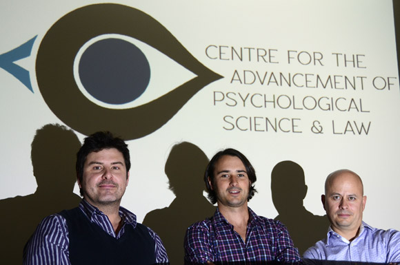 Stephen Porter, left, Mike Woodworth and Zach Walsh are the driving force behind CAPSL – the Centre for Advancement of Psychological Science and Law. The world-class centre will officially open Feb. 3.