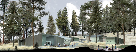 An artist’s concept of the award-winning design of the South Okanagan field school 