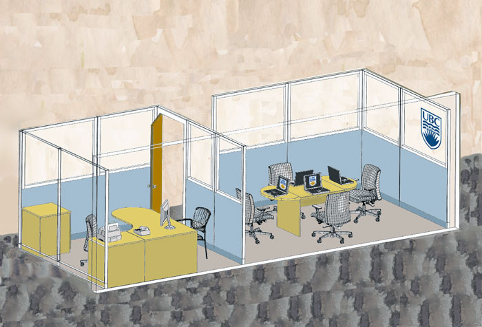 A concept drawing of what the UBC Innovation Library may look like inside the Kelowna Branch of the Okanagan Regional Library. The space should be open and ready for public use by early September. 
