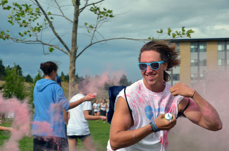 The annual colour run, a colourful welcome for all new-to-UBC students, takes place at 3 p.m. Sept. 8 on the University Commons.