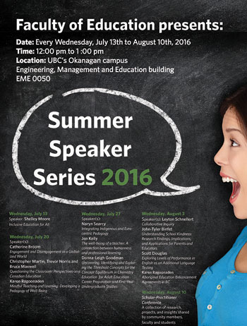 Summer Institute in Education Summer Speaker Series poster image