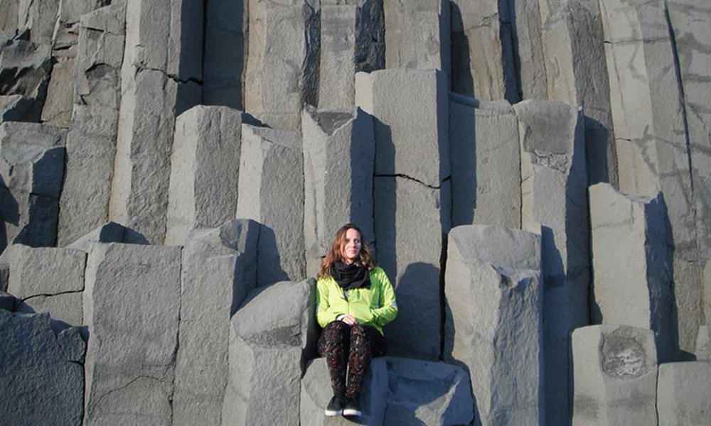 Columnar basaltic columns near Vík, the southernmost village in Iceland