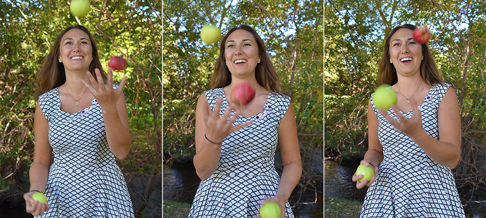 Casey Hamilton juggling apples