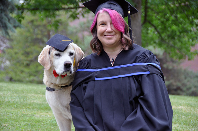 UBCO graduate Kathleen Cusmano and her dog Haven