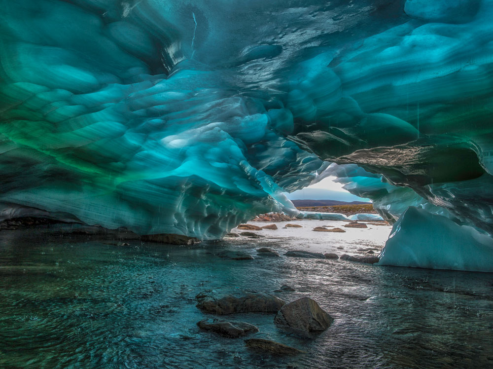 Ice cavern near Baffin Island.