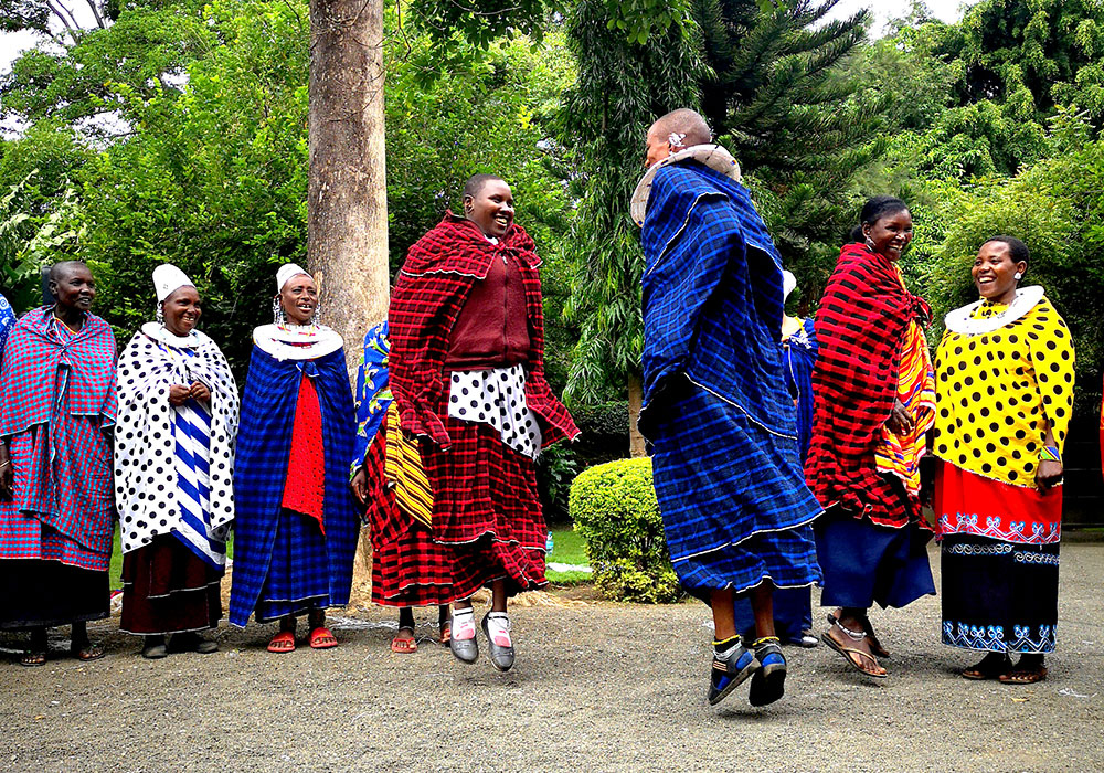 Dancers performing a local cultural dance