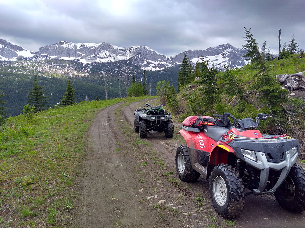 ATVs against beautiful mountain