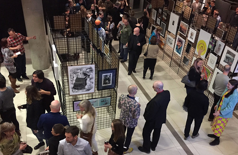 Image of gallery full of people