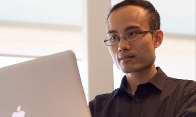 Chen Feng at computer