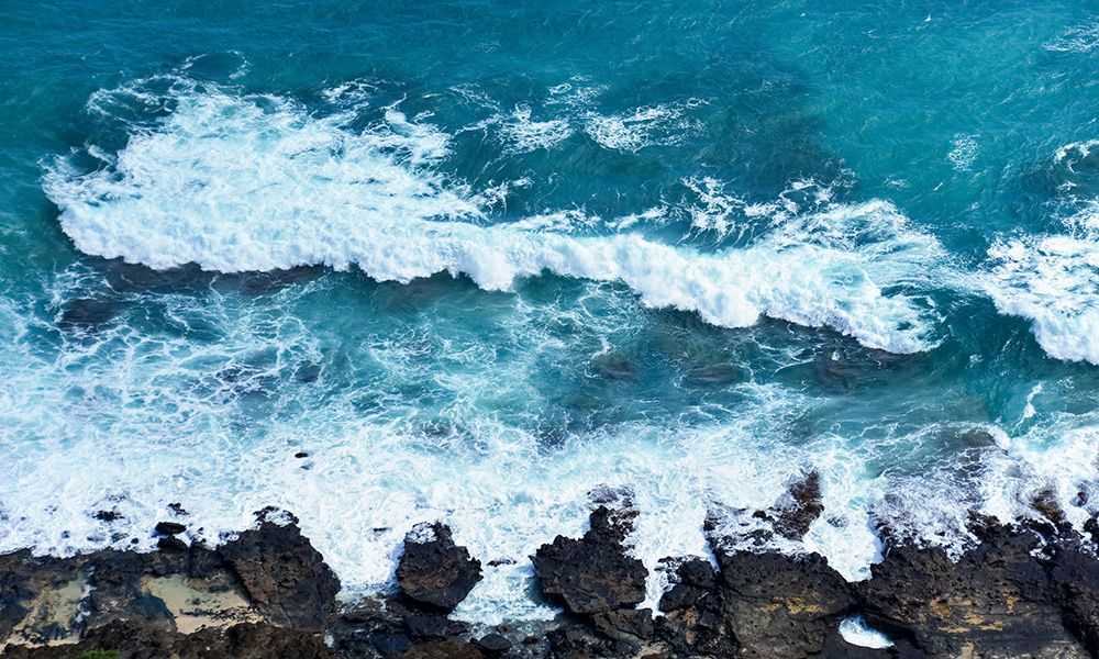 a photo of the rocky shoreline of Koko Head, Oahu, Hawaii