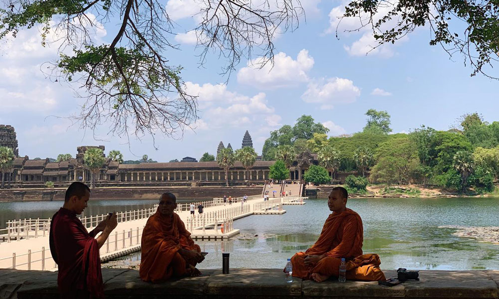 Monks at Angkor Wat in Cambodia